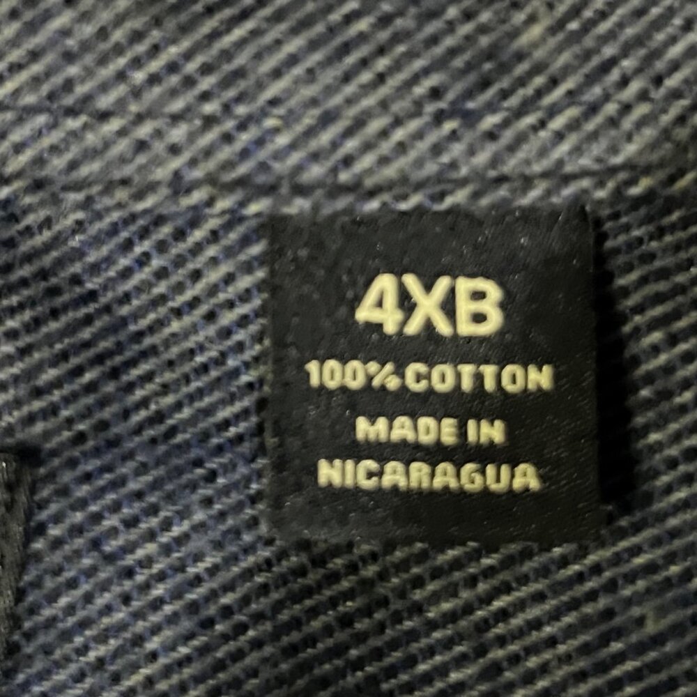 Roundtree & Yorke 4XB Portuguese Flannel Shirt Navy Blue Button Down NEW - Picture 7 of 16